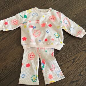 Billieblush Floral and Smiley Face Pajama Set